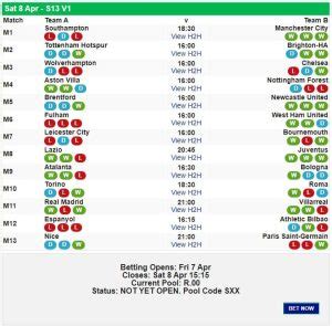 www.soccer13xtra pools and matches.co.za|Soccer 13 Pools & Fixtures .